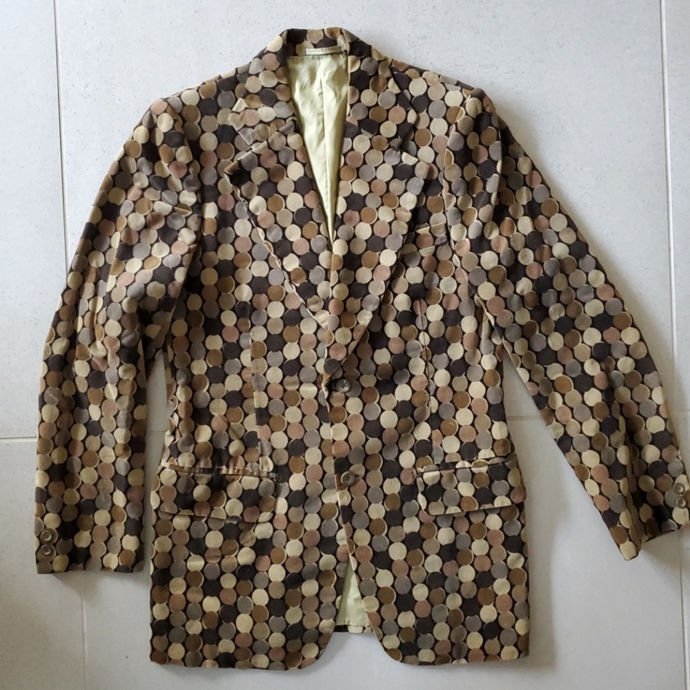 BESPOKE Velvet Blazer Tokyo Tailor Bangkok Polka Dot Mod 70s Retro Suit Jacket